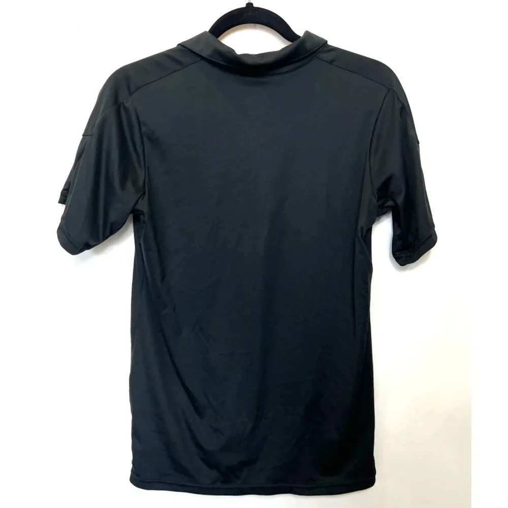 Nike Dri-Fit Black Polo Shirt Womens Large 100% Polyester Lightweight Breathable